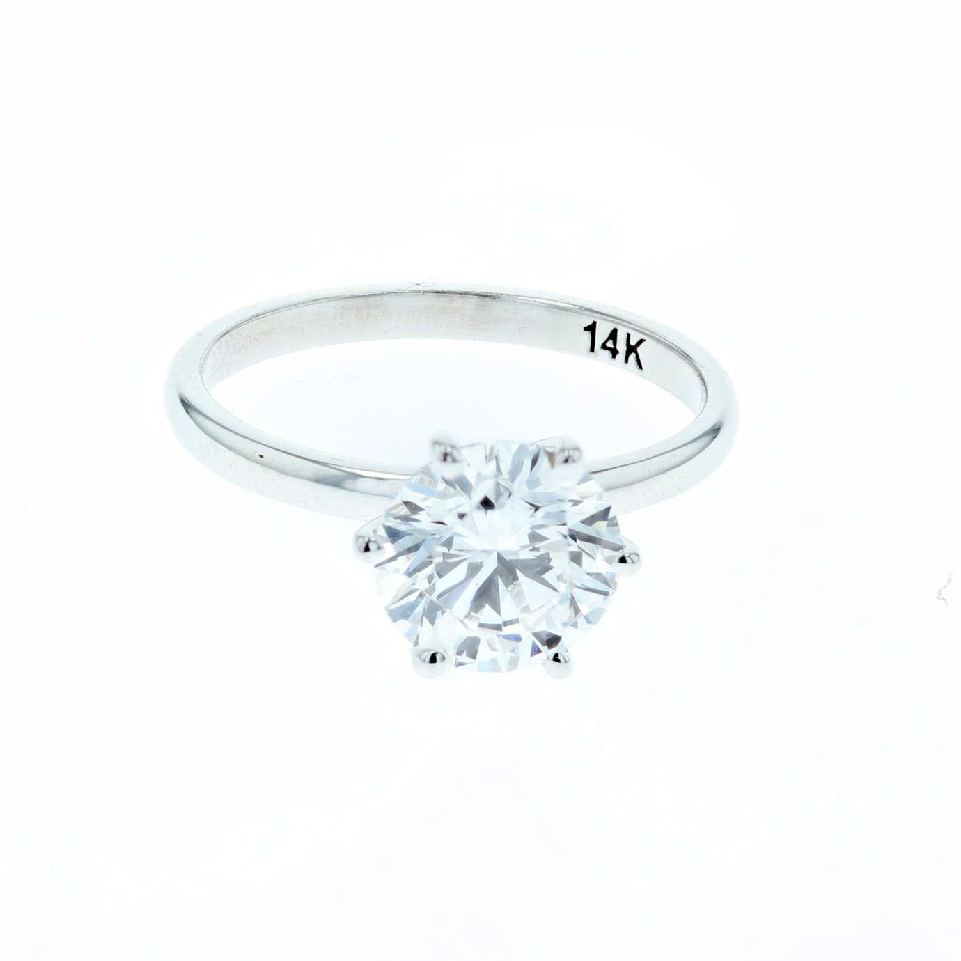 2.04ct Lab Grown Diamond Engagement Ring 14k White Gold