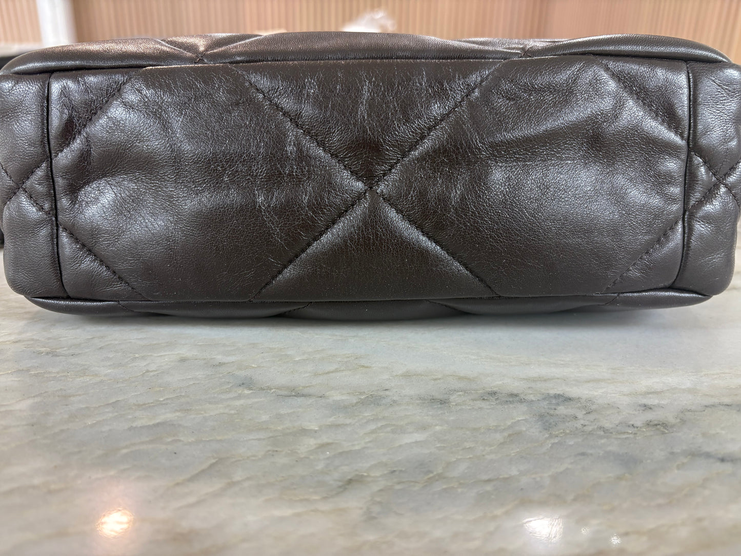 CHANEL Lambskin Medium 19 Flap Brown