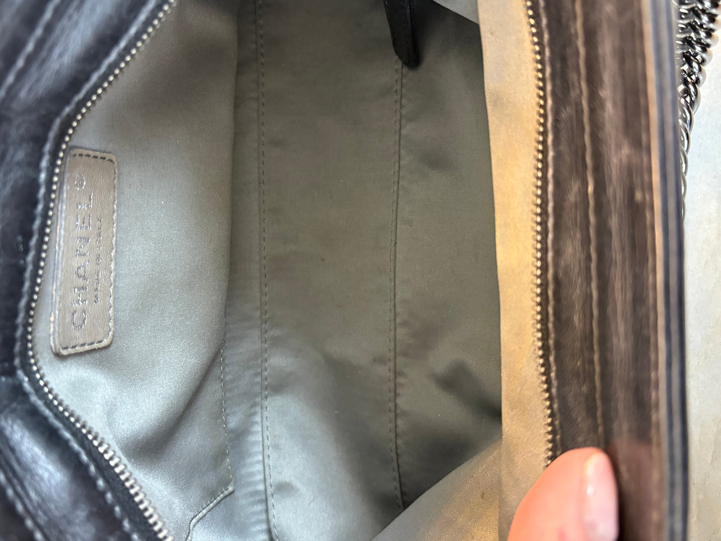 CHANEL Black Quilted Leather LAX Pochette Shoulder Bag