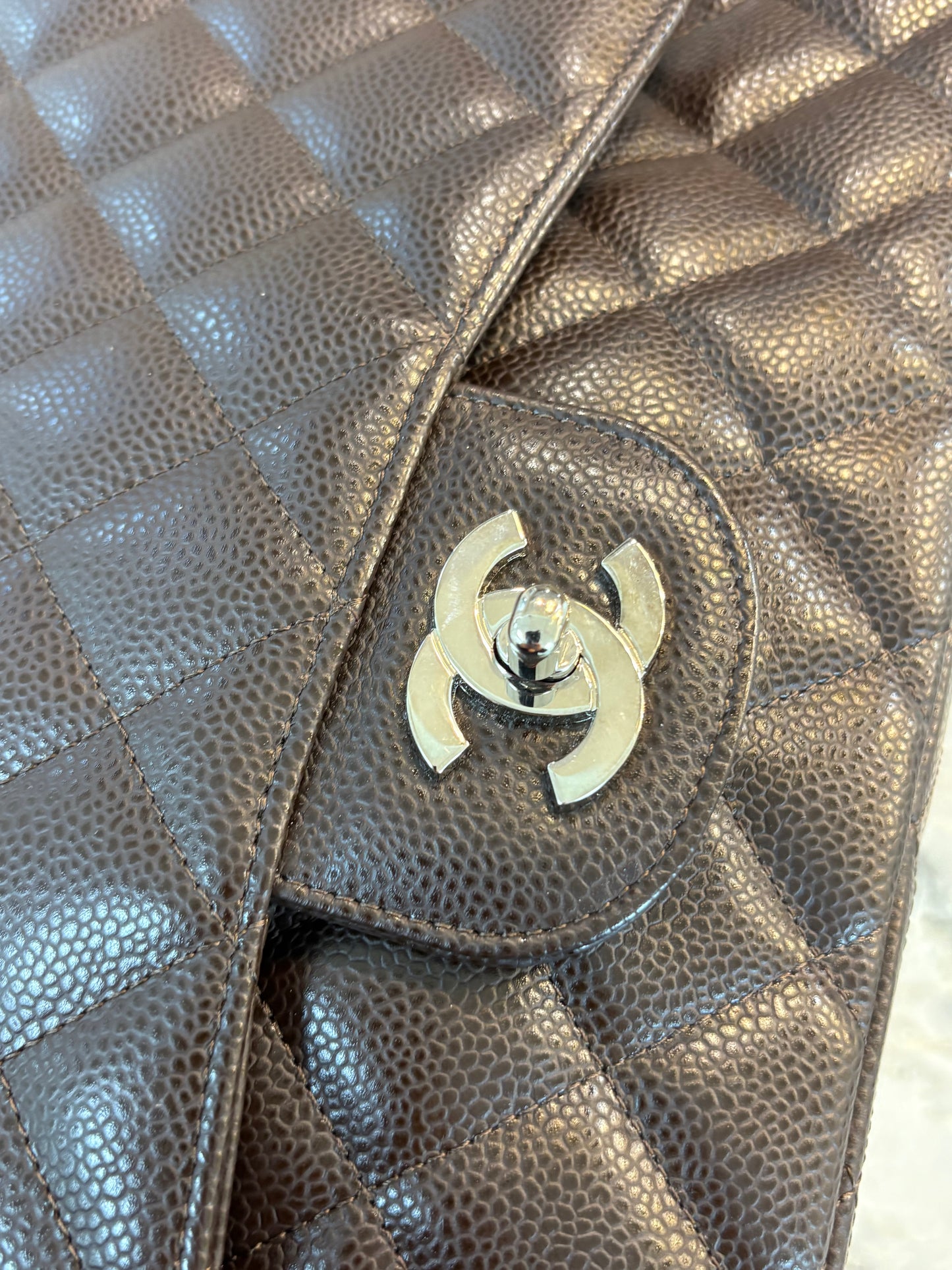 CHANEL Brown Jumbo Single Classic Flap