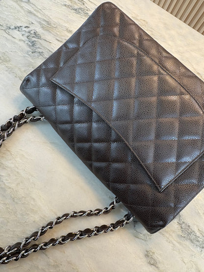 CHANEL Brown Jumbo Single Classic Flap