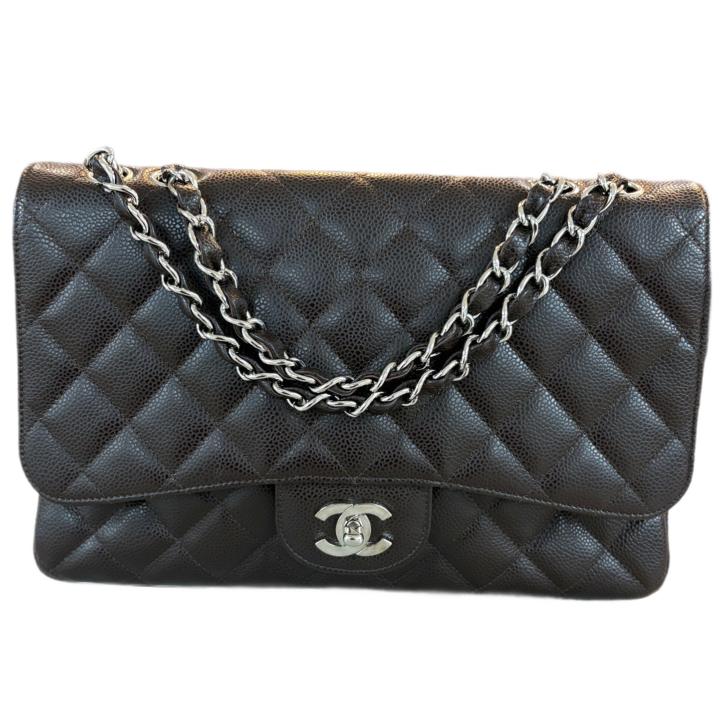 CHANEL Brown Jumbo Single Classic Flap