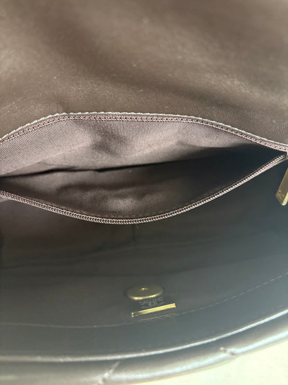 CHANEL Lambskin Medium 19 Flap Brown