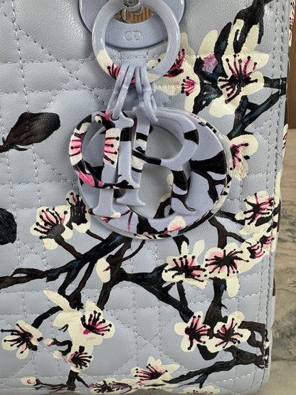 CHRISTIAN DIOR Lady Dior Bag Cannage Quilt Floral Printed Lambskin Medium