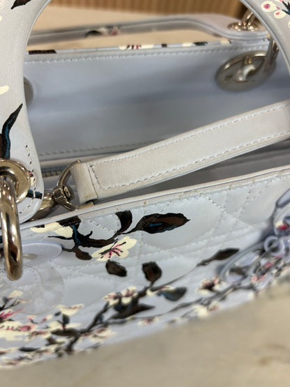 CHRISTIAN DIOR Lady Dior Bag Cannage Quilt Floral Printed Lambskin Medium