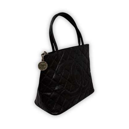 CHANEL Caviar Quilated Medallion Tote Black